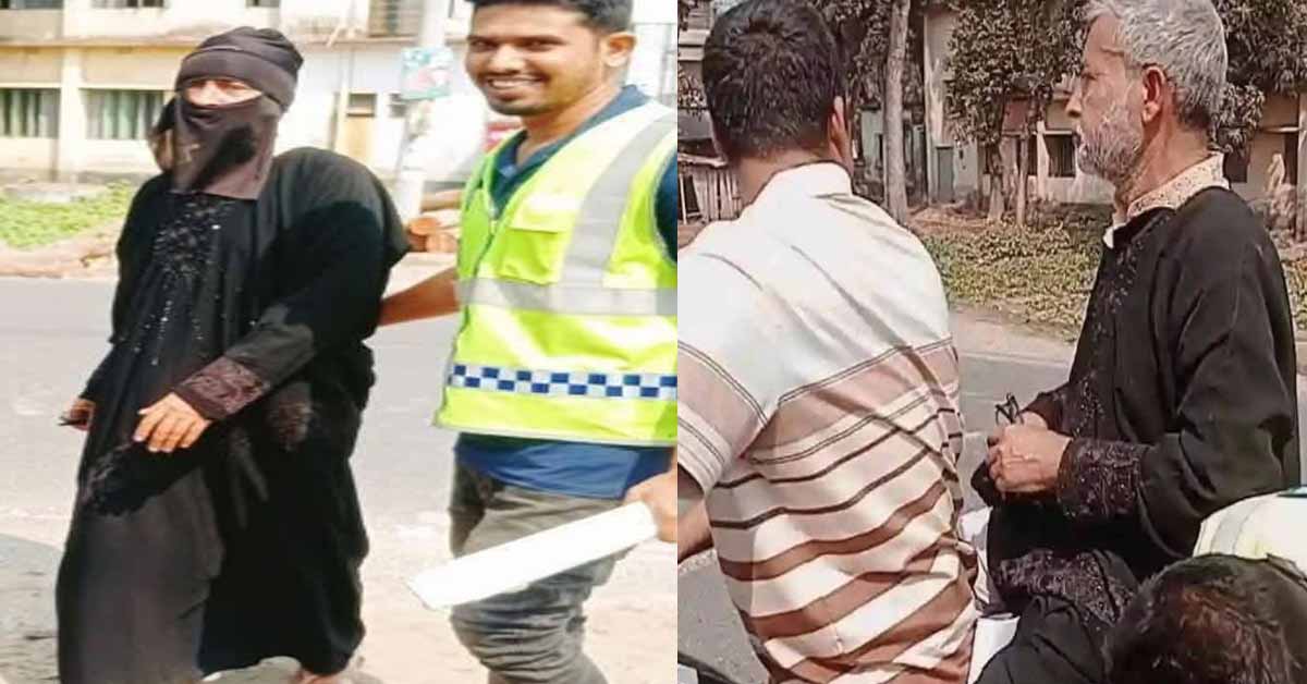 ঝিনাইদহে অস্ত্রসহ বোরকা পরা পুরুষ আটক।