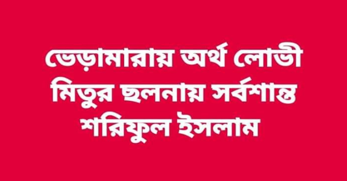 ভেড়ামারায় অর্থ লোভী মিতুর ছলনায় সর্বশান্ত শরিফুল ইসলাম! পর্ব-১