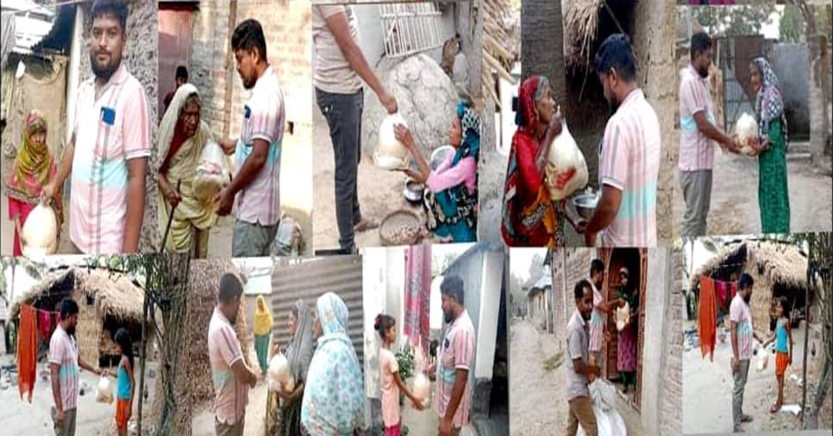 পাঁচবিবি উপজেলার বারকান্দ্রী গ্রামে দুস্থ ও অসহায়াদের মাঝে ঈদ সামগ্রী বিতরণ