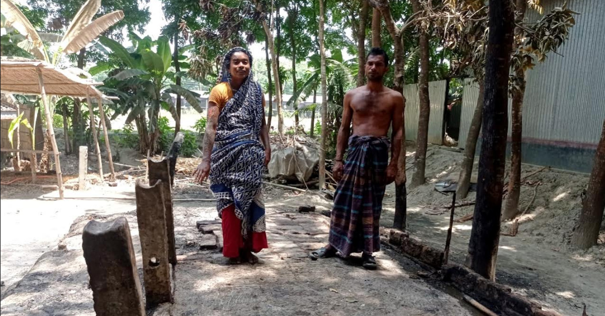 ফরিদপুরে অগ্নিকাণ্ডে সর্বস্ব হারিয়ে দিশেহারা হতদরিদ্র  আসলাম পরিবার